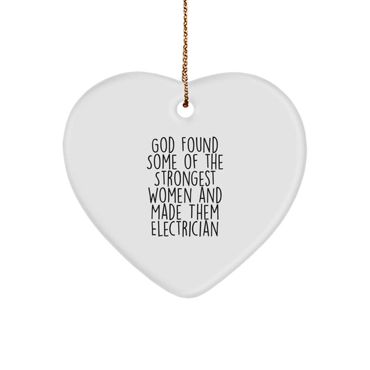 Gifts from Men for Electrician Women, Funny Electrician Heart Ornament, Christmas Unique Gifts, Gifts for Electrician Friends - Image 1