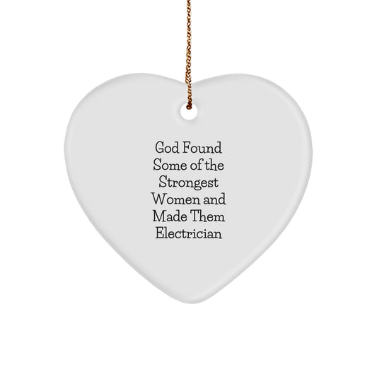 Funny Electrician Gifts, Inspirational Heart Ornaments, Christmas Unique Gifts from Men to Electrician - Image 1