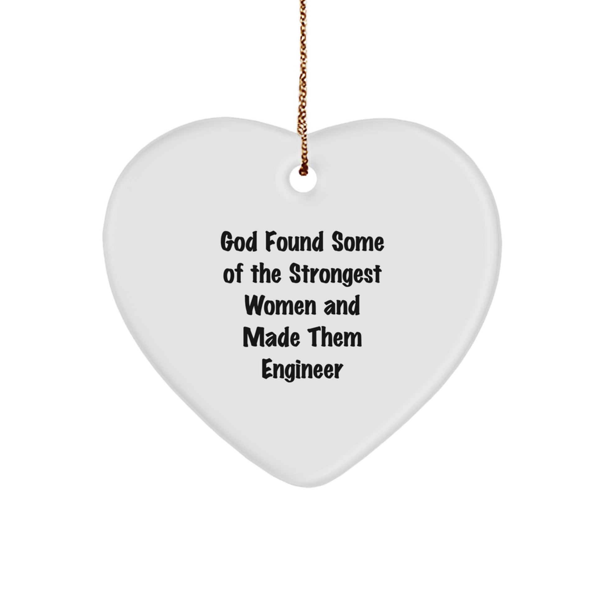 Funny Engineer Heart Ornament Gifts from Women to Engineer Friends and Family Members at Christmas Time - Image 1