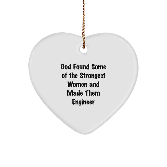 Funny Engineer Heart Ornament Gifts from Women to Engineer Friends and Family Members at Christmas Time - Image 1