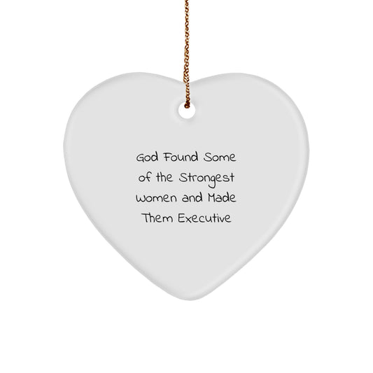 Funny Executive Heart Ornament Gifts from Women, Gifts for Men Executive Friends Coworkers, Inspirational Christmas Unique Gifts - Image 1
