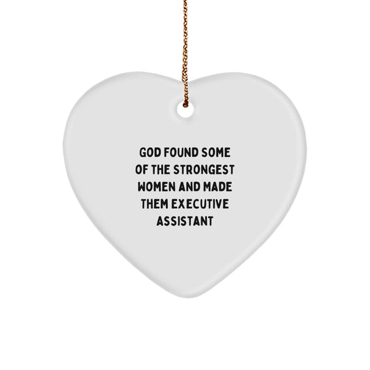 Funny Executive Assistant Heart Ornaments Gifts from Women, Perfect for Executive Assistant Women, Christmas Unique Gifts - Image 1