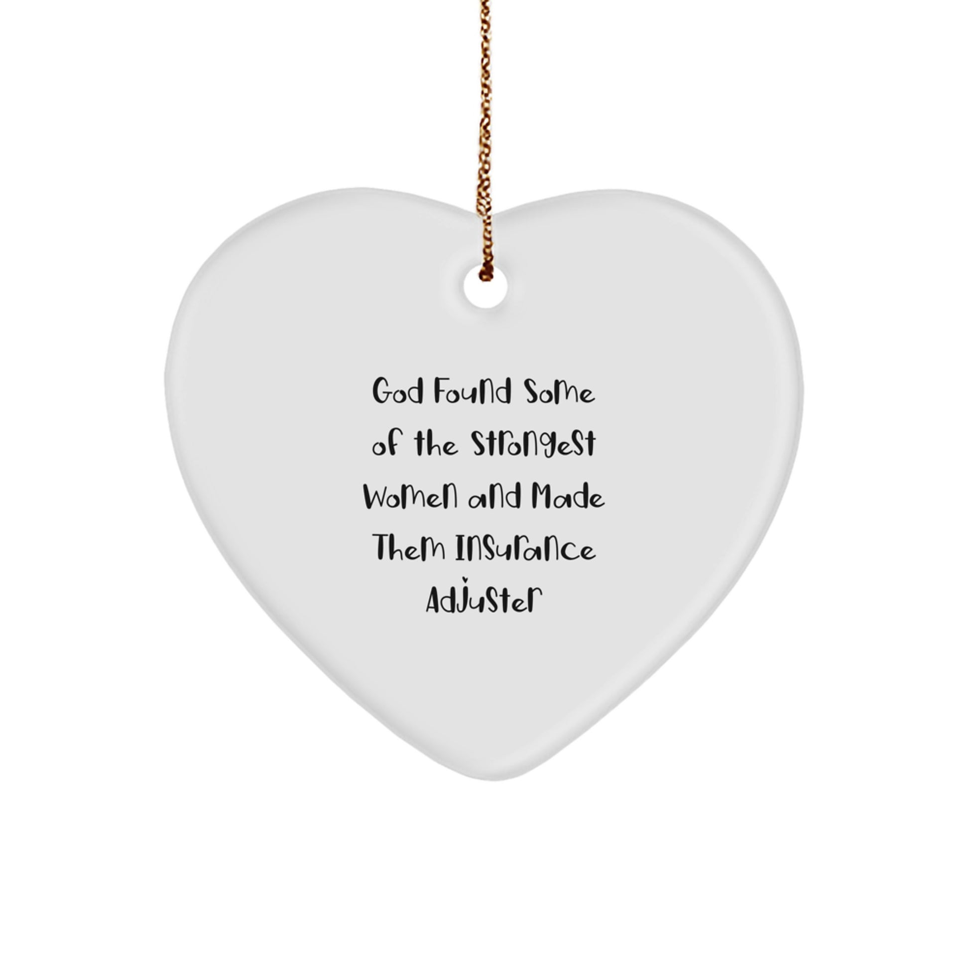 Funny Insurance Adjuster Heart Ornament Gifts from Friends for Women, Christmas Unique Gifts for Insurance Adjusters, Heart Shaped - Image 1