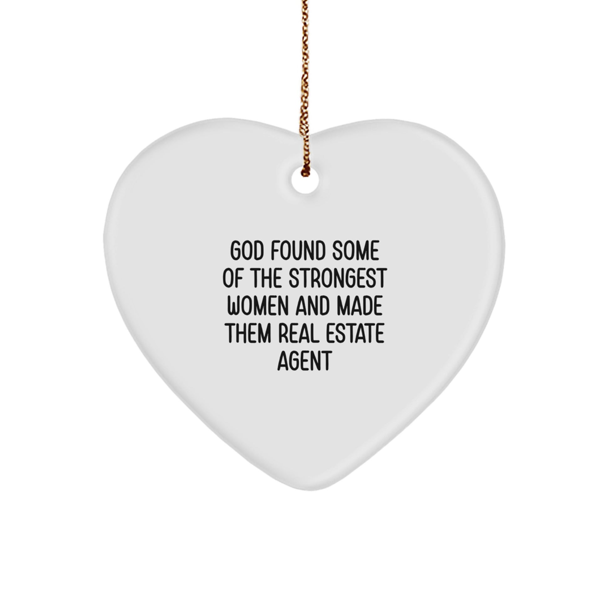 Funny Real Estate Agent Gifts from Men - Heart Ornament for Women Real Estate Agents, Inspirational Christmas Unique Real Estate Agent Gifts - Image 1