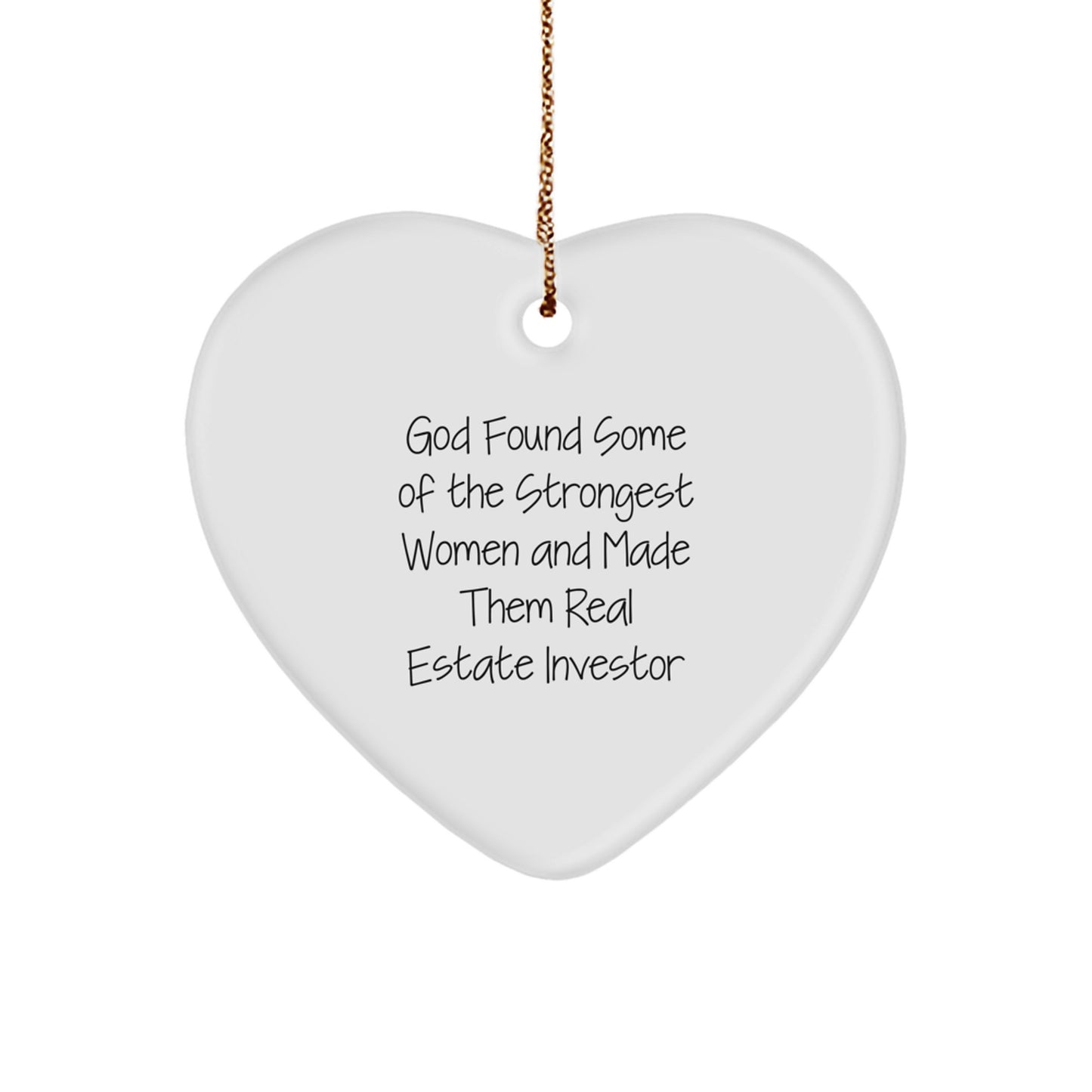 Gifts from Friends and Family for Real Estate Investor Heart Ornament, Funny Quote, Christmas Unique Gifts, Real Estate Investor Gifts, Inspirational Heart Shaped Decoration - Image 1