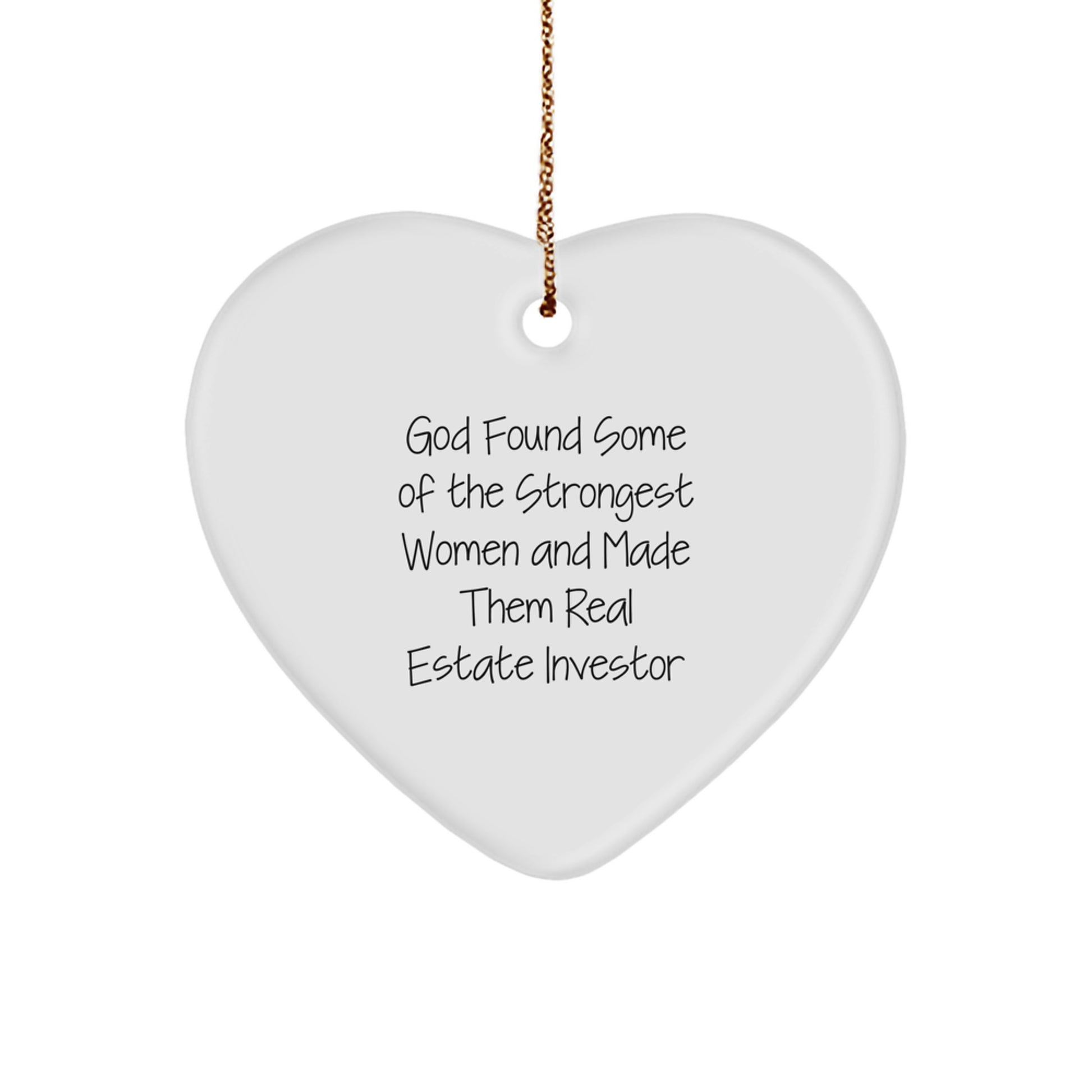 Gifts from Friends and Family for Real Estate Investor Heart Ornament, Funny Quote, Christmas Unique Gifts, Real Estate Investor Gifts, Inspirational Heart Shaped Decoration - Image 1