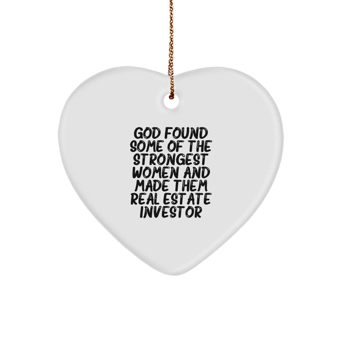 Funny Real Estate Investor Gifts from Family - Heart Ornament for Women, Men, Coworkers, Friends, Inspirational Quote for Christmas Unique Gifts - Image 1