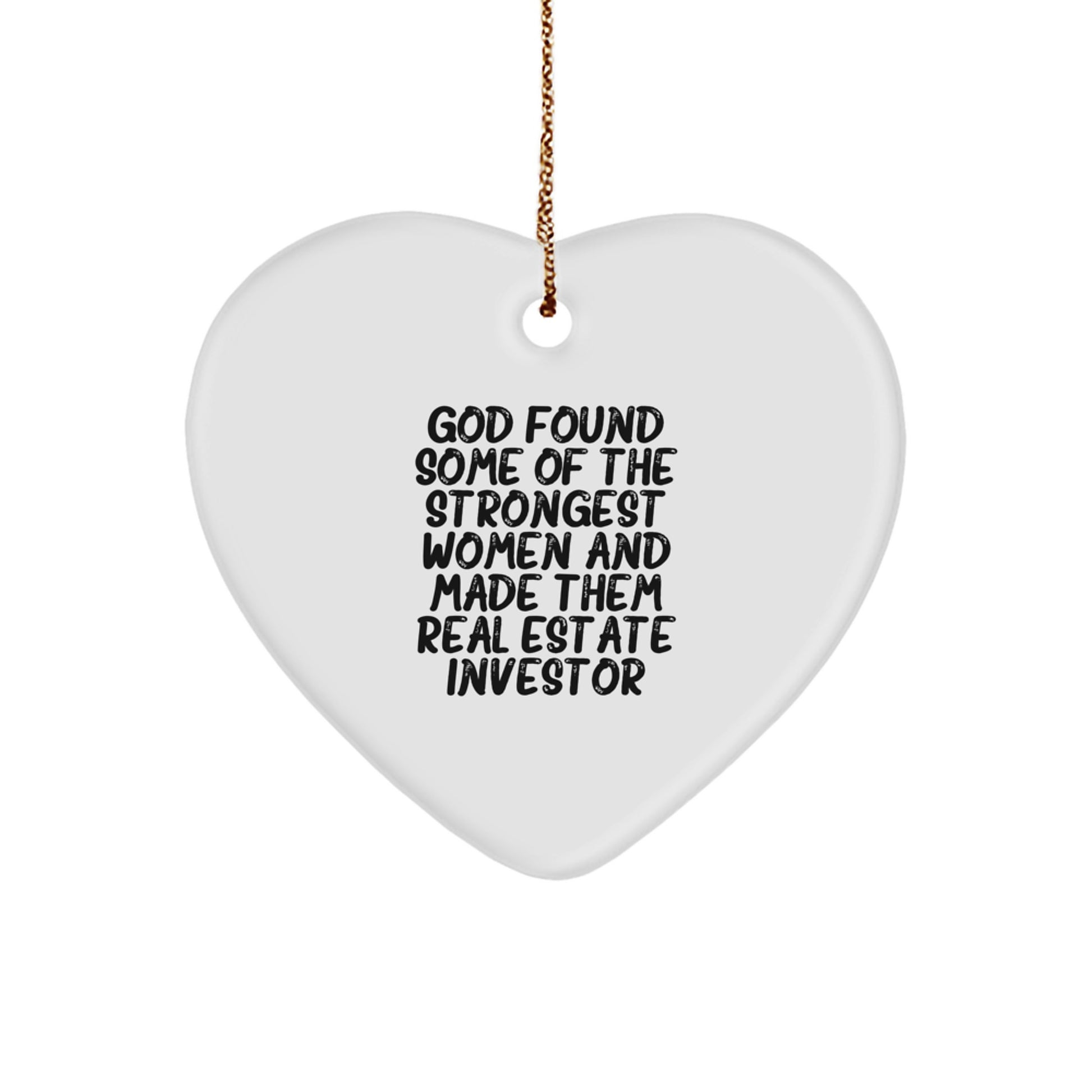 Funny Real Estate Investor Gifts from Family - Heart Ornament for Women, Men, Coworkers, Friends, Inspirational Quote for Christmas Unique Gifts - Image 1