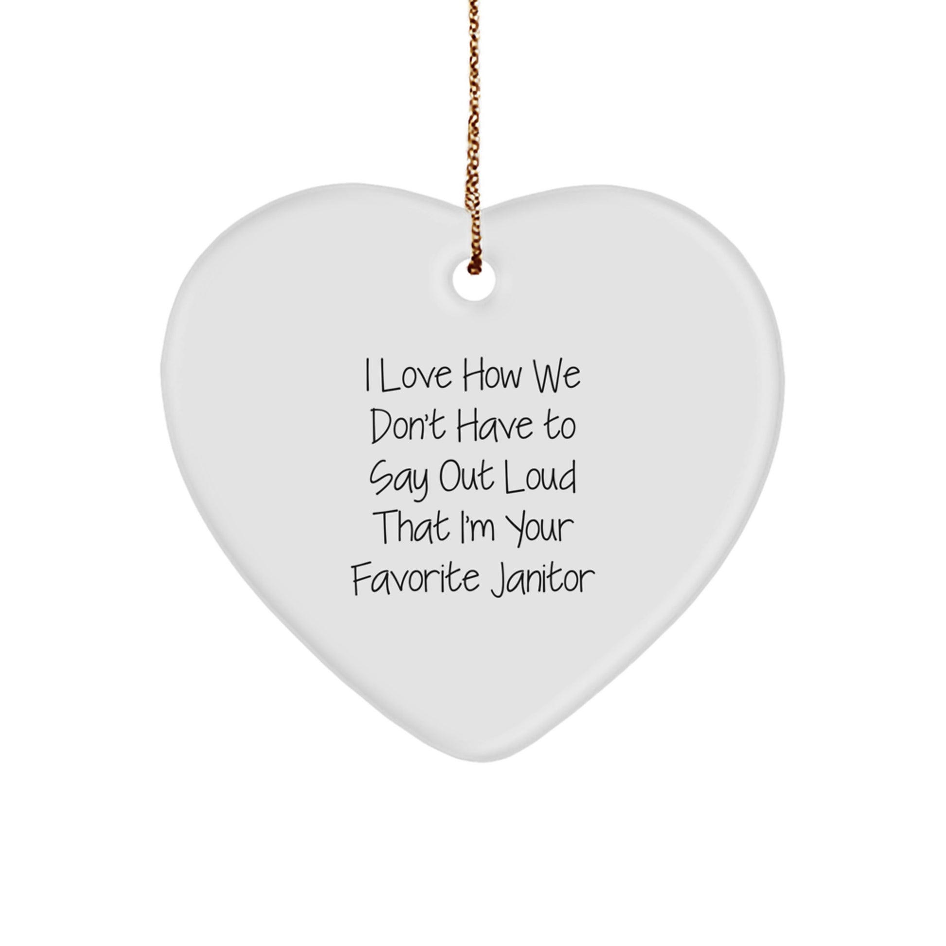 Funny Janitor Heart Ornament Gifts from Friends, Coworkers, or Family, Perfect for Christmas Unique Presents - Image 1