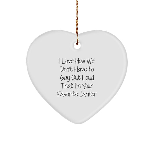 Funny Janitor Heart Ornament Gifts from Friends, Coworkers, or Family, Perfect for Christmas Unique Presents - Image 1