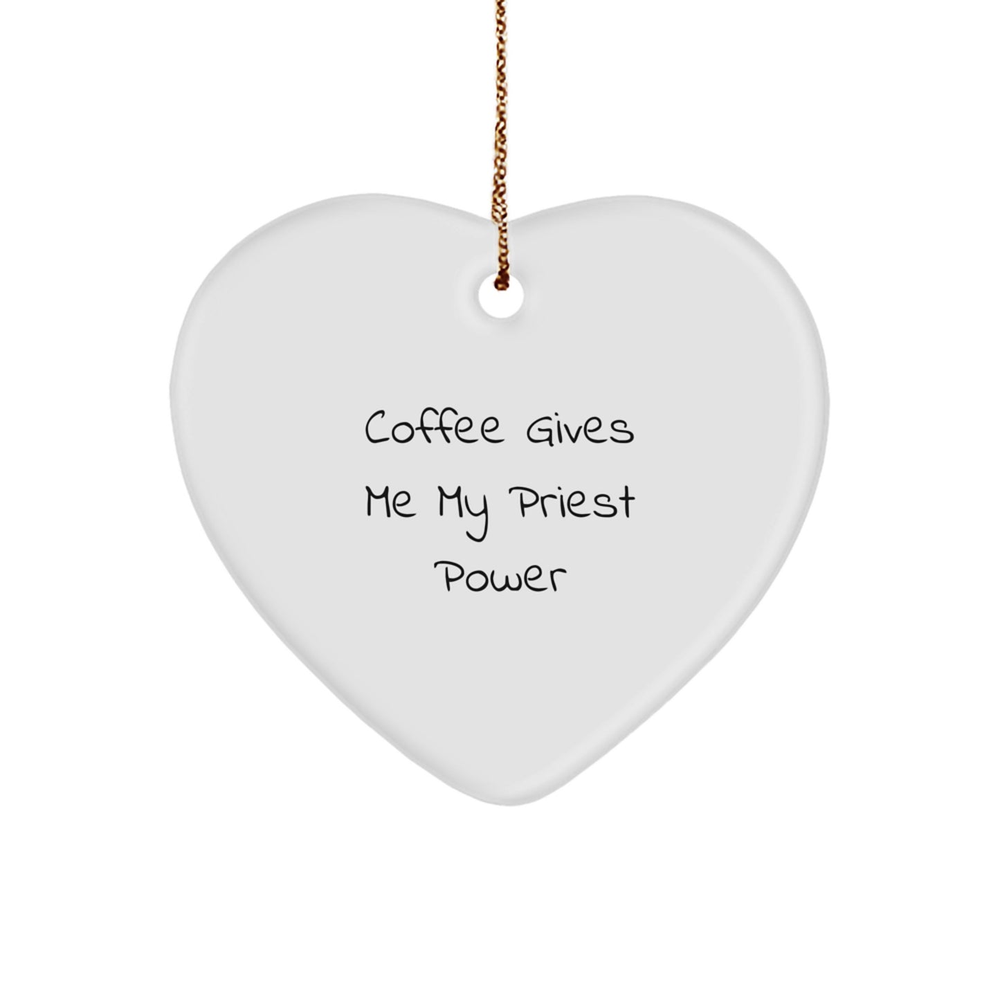 Funny Priest Heart Ornament Gifts from Men to Priest, Unique Christmas Unique Gifts for Priest, Heart Shaped Priest Power - Image 1