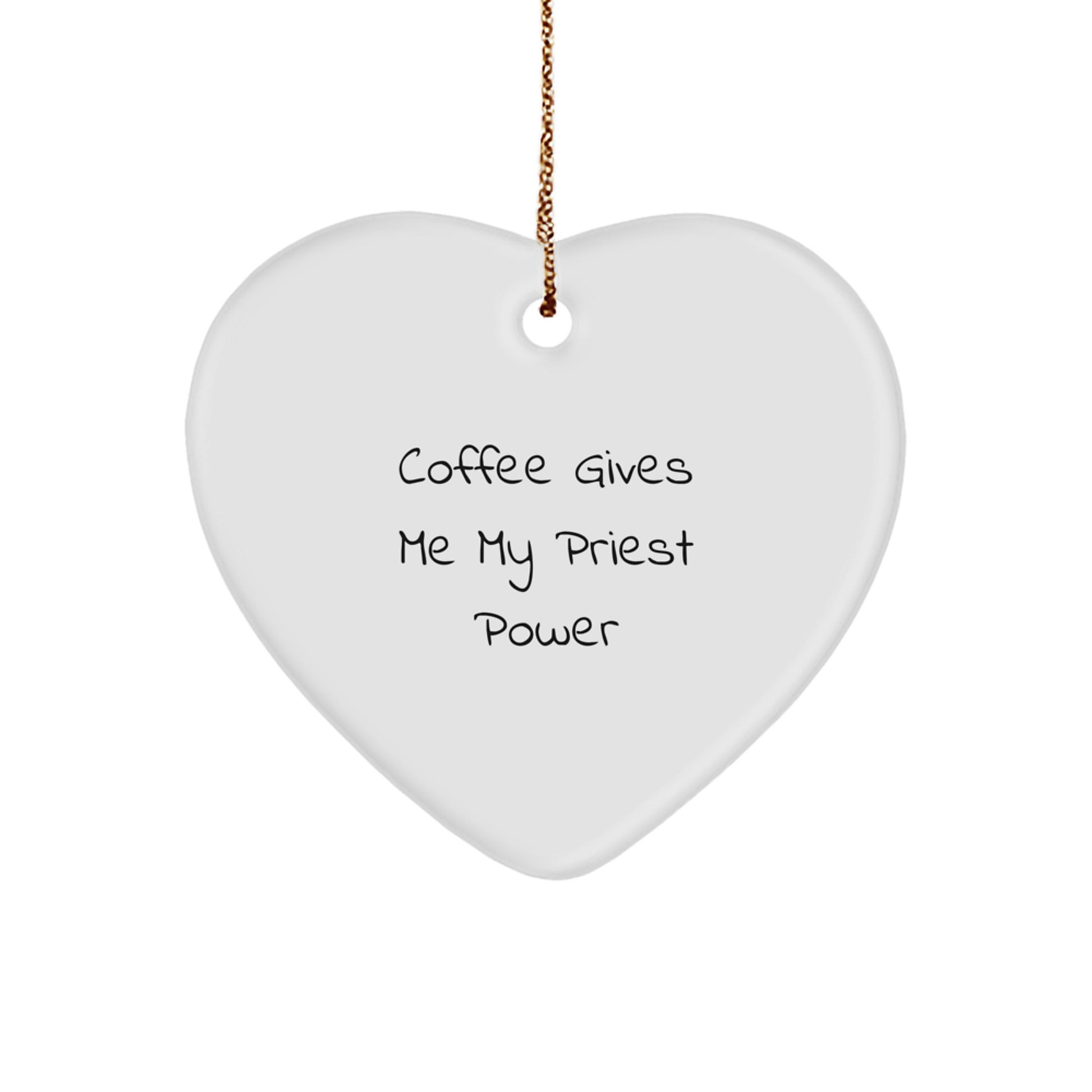 Funny Priest Heart Ornament Gifts from Men to Priest, Unique Christmas Unique Gifts for Priest, Heart Shaped Priest Power - Image 1