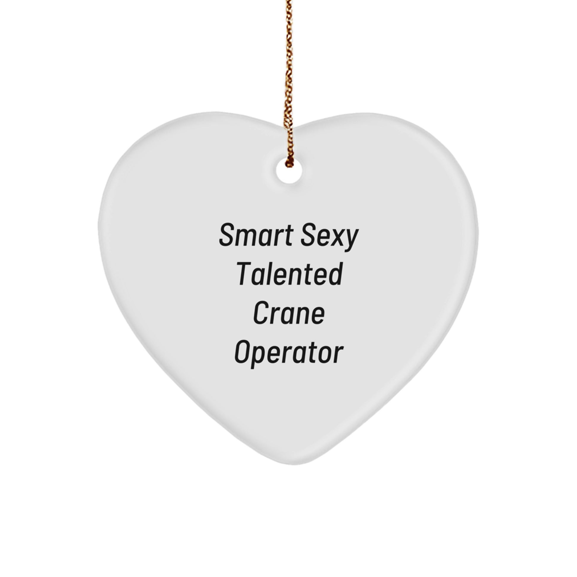 Crane Operator Gifts from Friends, Funny 'Smart Sexy Talented' Heart Ornament for Men, Women, Coworkers, Family, Christmas Unique Gifts - Image 1