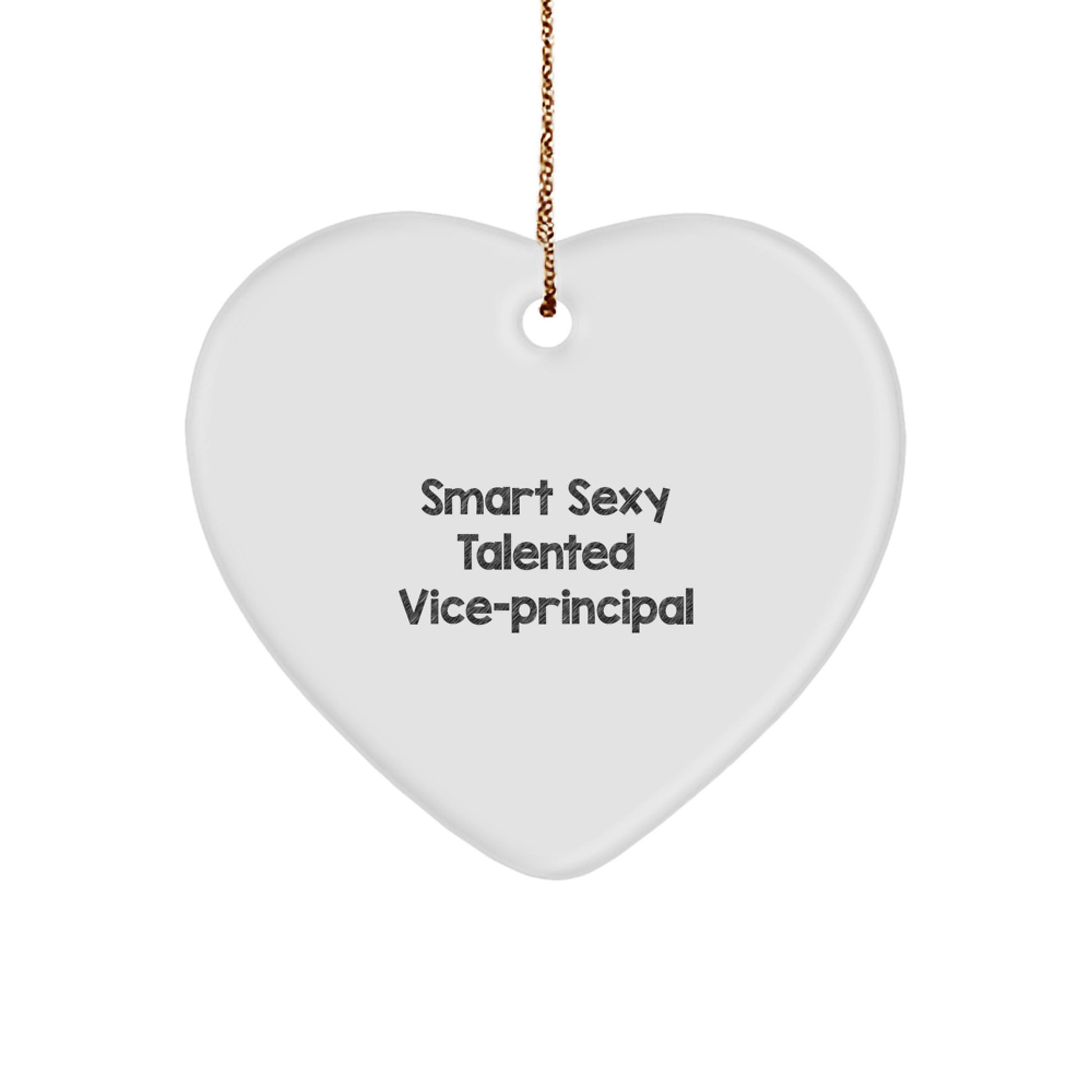 Smart Sexy Talented Vice-Principal Gifts for Christmas | Heart Ornament 'She's the Heart of the School' | Gifts from Friends and Family - Image 1