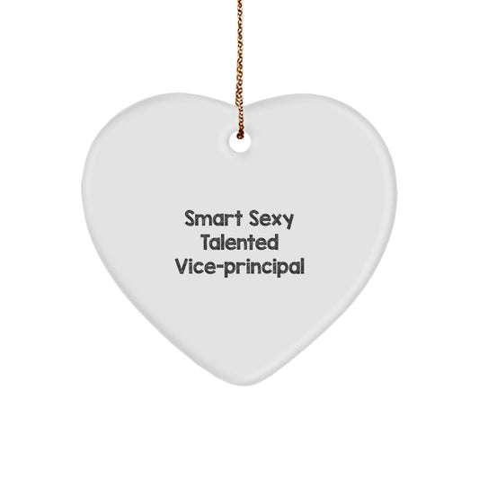 Smart Sexy Talented Vice-Principal Gifts for Christmas | Heart Ornament 'She's the Heart of the School' | Gifts from Friends and Family - Image 1