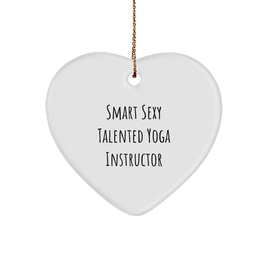 Funny Smart Sexy Talented Yoga Instructor Gifts from Friends for Christmas Unique Heart Ornament - Image 1