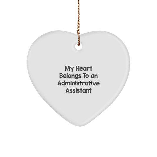 Funny Heart Ornament for Administrative Assistant, Gifts from Coworkers, Christmas Unique Gifts for Her - Image 1