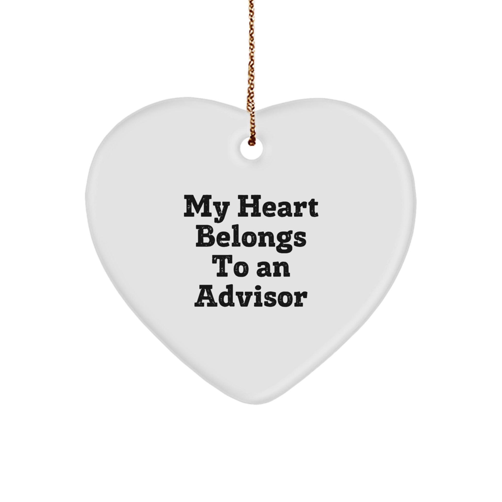 Gifts from Friends for Advisors - My Heart Belongs To An Advisor Heart Ornament, Funny Christmas Unique Gift for Work Friends or Family - Image 1