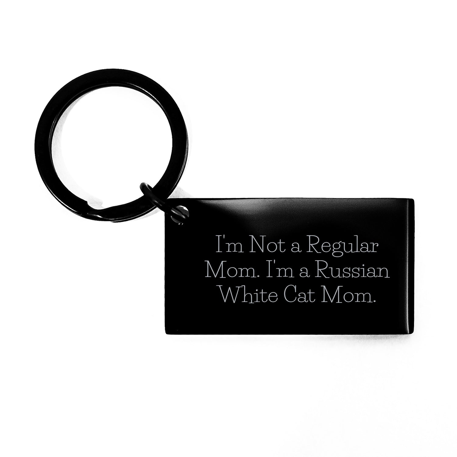 Russian White Cat Mom Funny Keychain Gifts for Her from Friends, Coworkers, Family on Birthday - Image 1