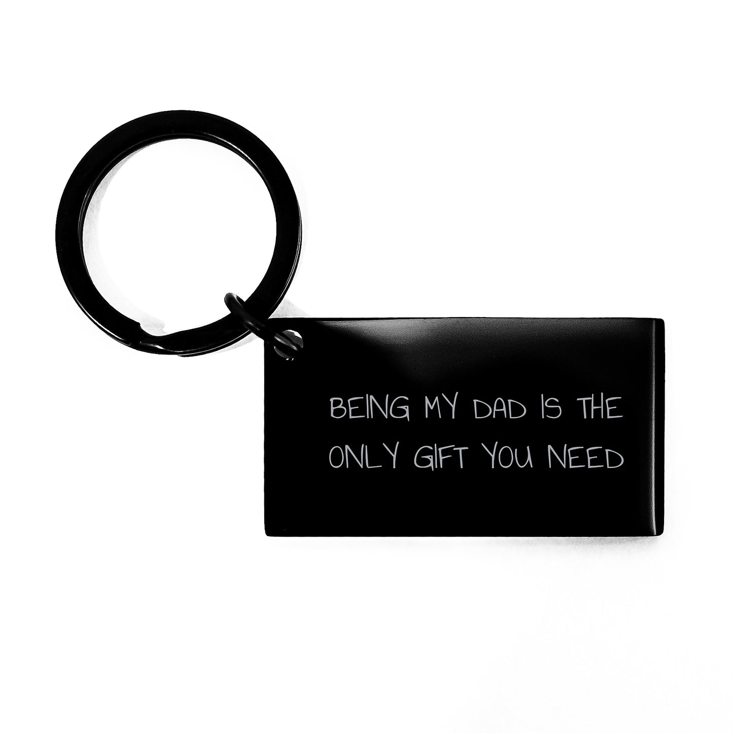 Funny Dad Keychain Gifts for Men from Family with 'Being My Dad Is The Only Gift You Need' Engraved - Image 1