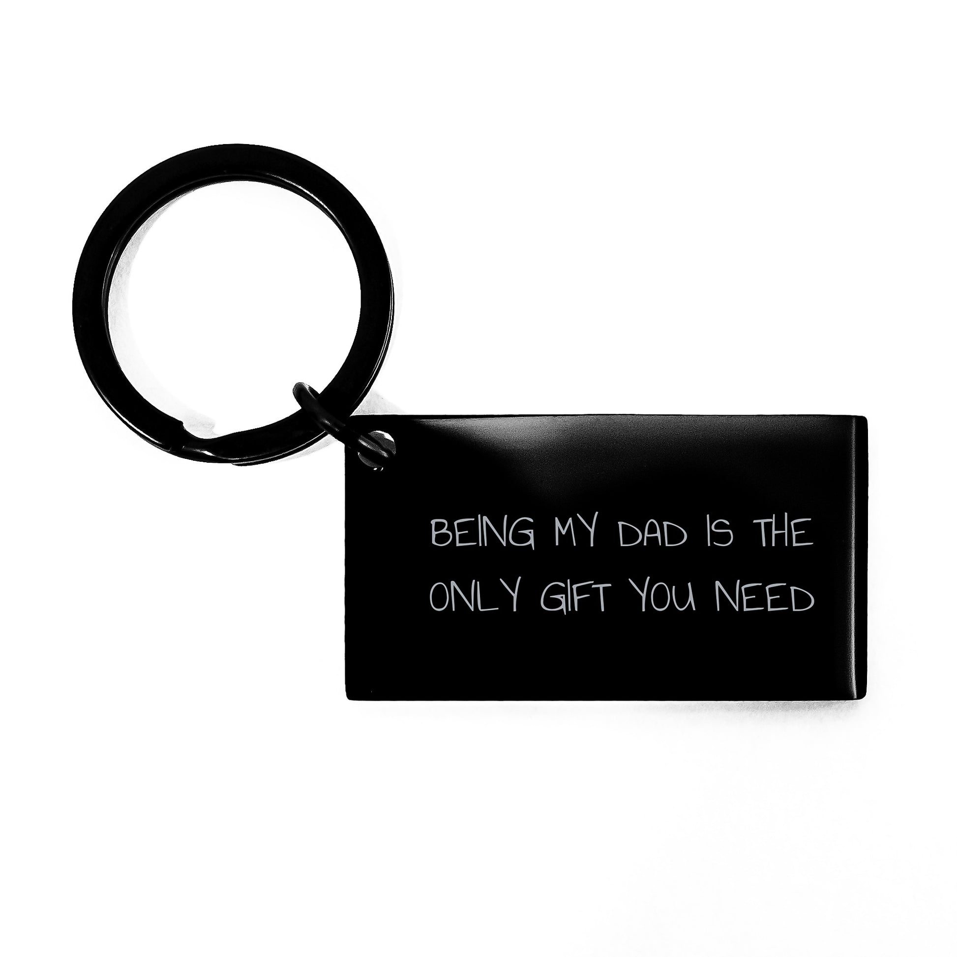 Funny Dad Keychain Gifts for Men from Family with 'Being My Dad Is The Only Gift You Need' Engraved - Image 1