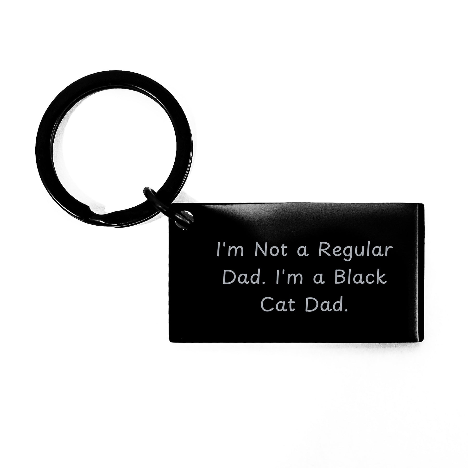 Funny Black Cat Dad Keychain Gifts from Family to Friends for Graduation, 'I'm Not A Regular Dad. I'm A Black Cat Dad.' - Image 1