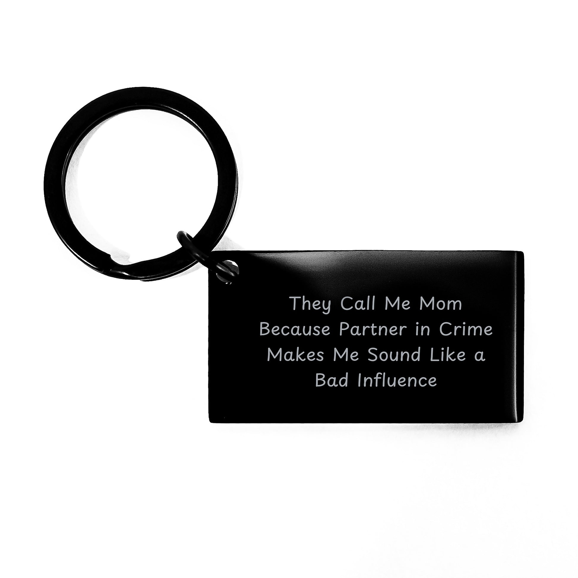 Funny Mom Gifts for Her, Engraved Keychain with 'They Call Me Mom Because...' Quote, Birthday Present from Family, Stainless Steel, Rust-Free, 1.57x0.87 inches - Image 1