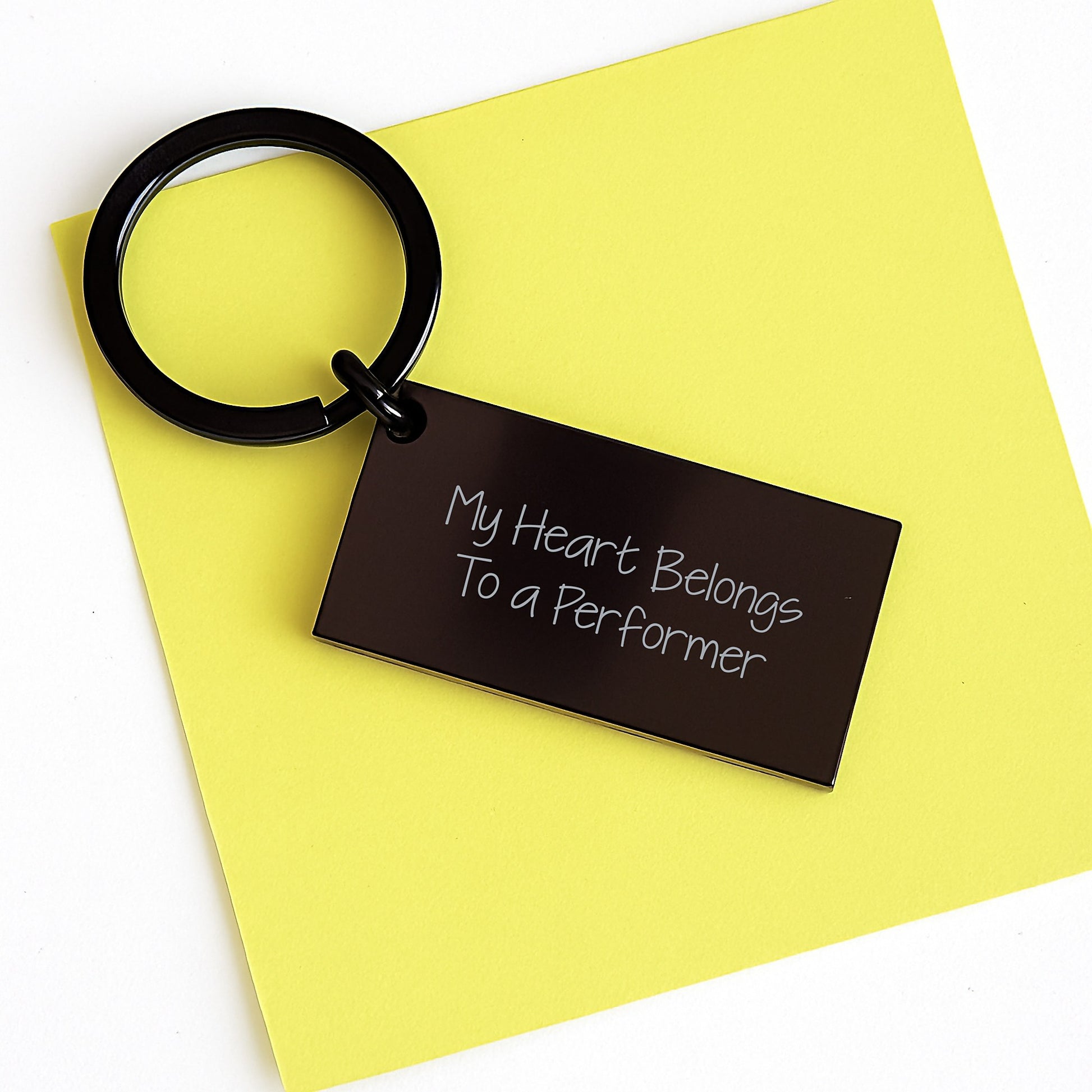Funny Performer Gifts from Friends-Keychain for Him or Her with 'My Heart Belongs To A Performer' Quote, Birthday Unique Gifts - Image 3