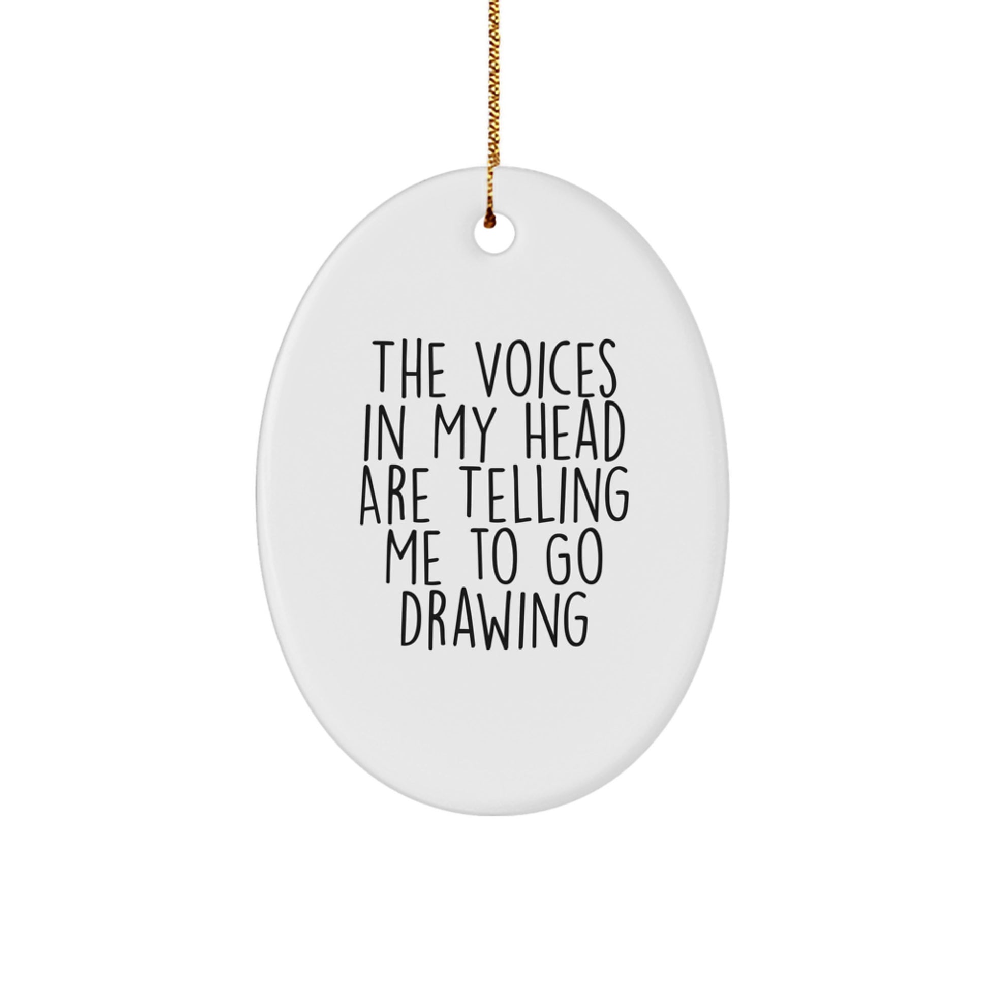 Funny Drawing Oval Ornament Gifts from Friends for Christmas - Image 1