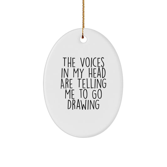 Funny Drawing Oval Ornament Gifts from Friends for Christmas - Image 1