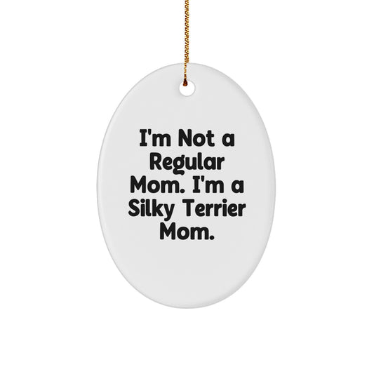 Funny Silky Terrier Dog Mom Oval Ornament Gifts from Silky Terrier Dog Lovers for Christmas - Image 1