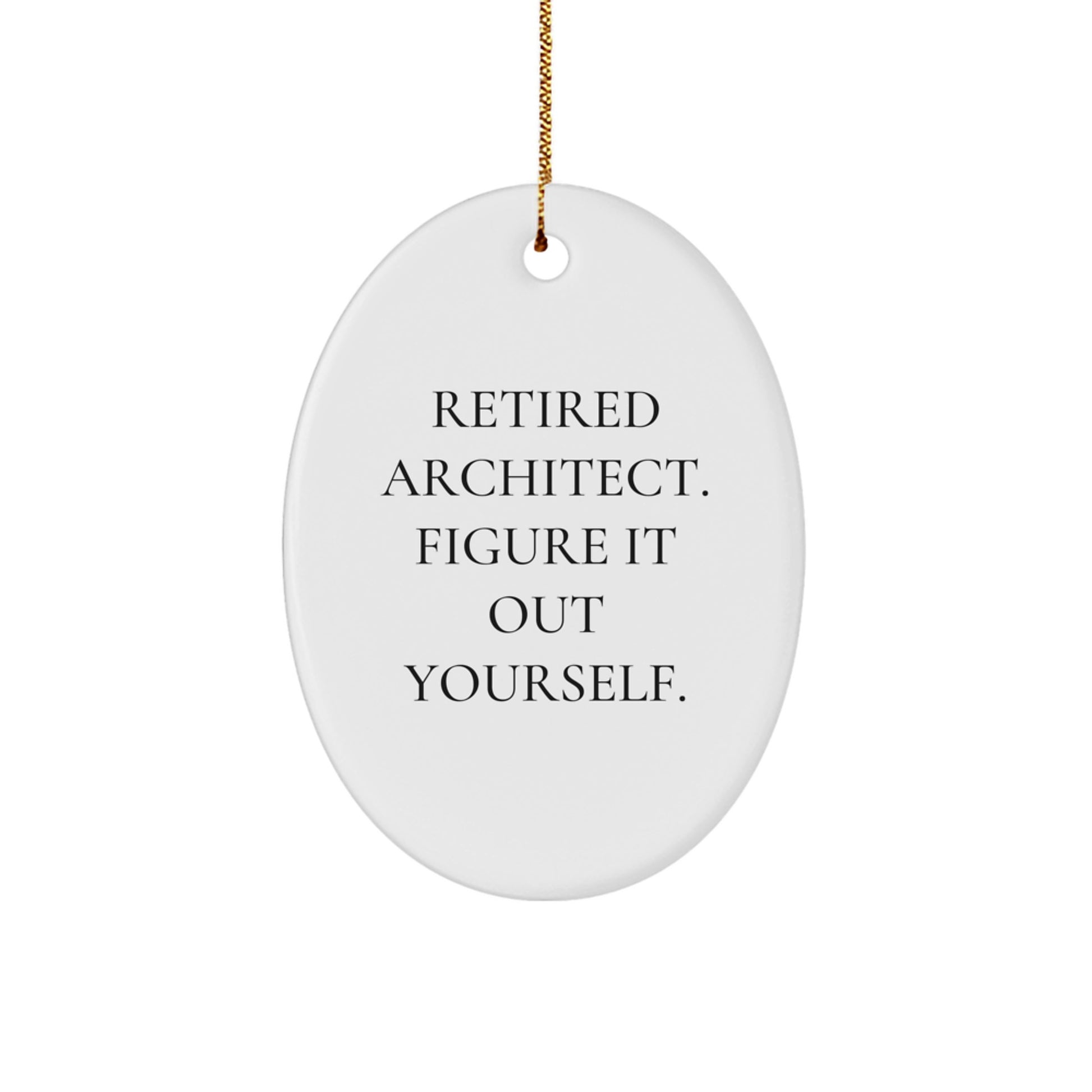 Funny Architect Gifts from Friends, Gifts for Retired Architects, Oval Ornament, Christmas Unique Gifts - Image 1