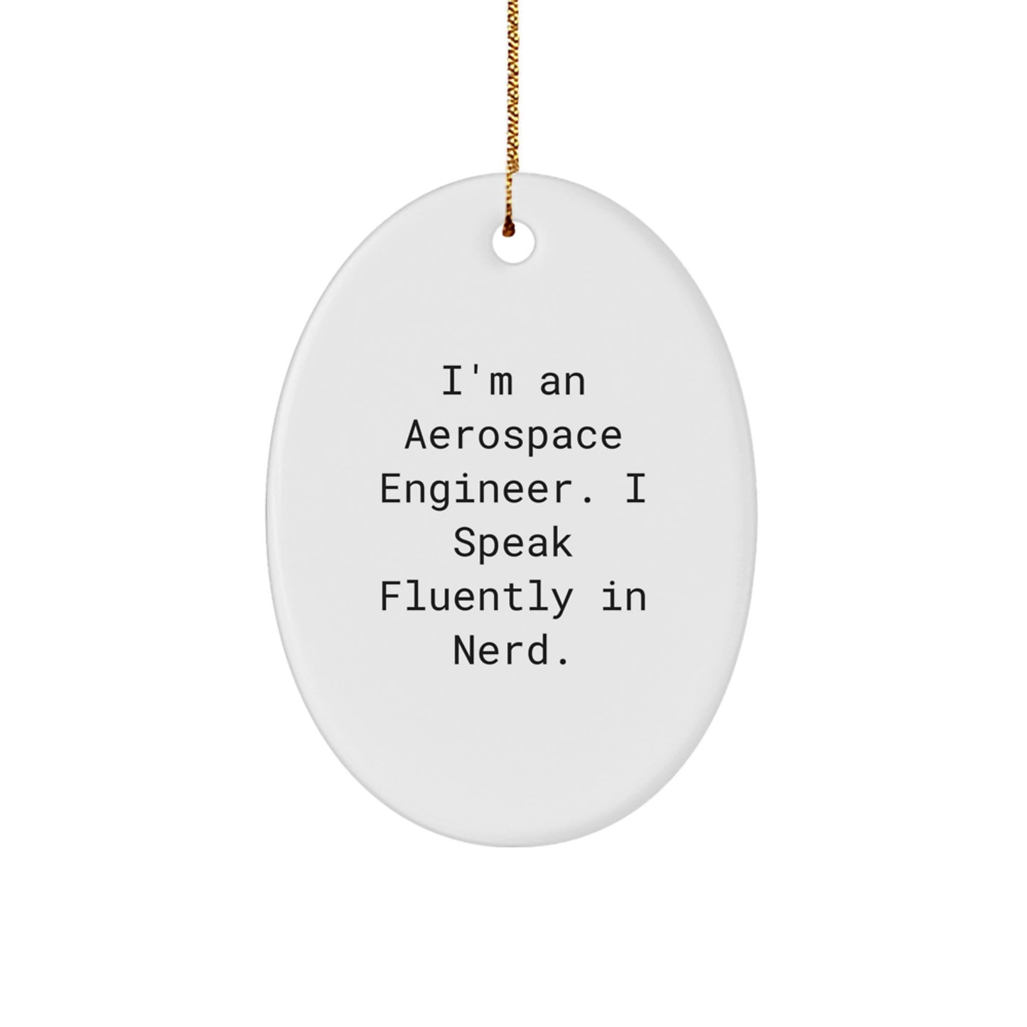 Aerospace Engineer Gifts, Funny Quote Oval Ornament for Men, Women, Friends, Coworkers, Family, Christmas Unique Gifts from Friends - Image 1