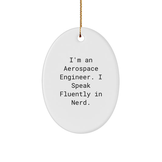 Aerospace Engineer Gifts, Funny Quote Oval Ornament for Men, Women, Friends, Coworkers, Family, Christmas Unique Gifts from Friends - Image 1