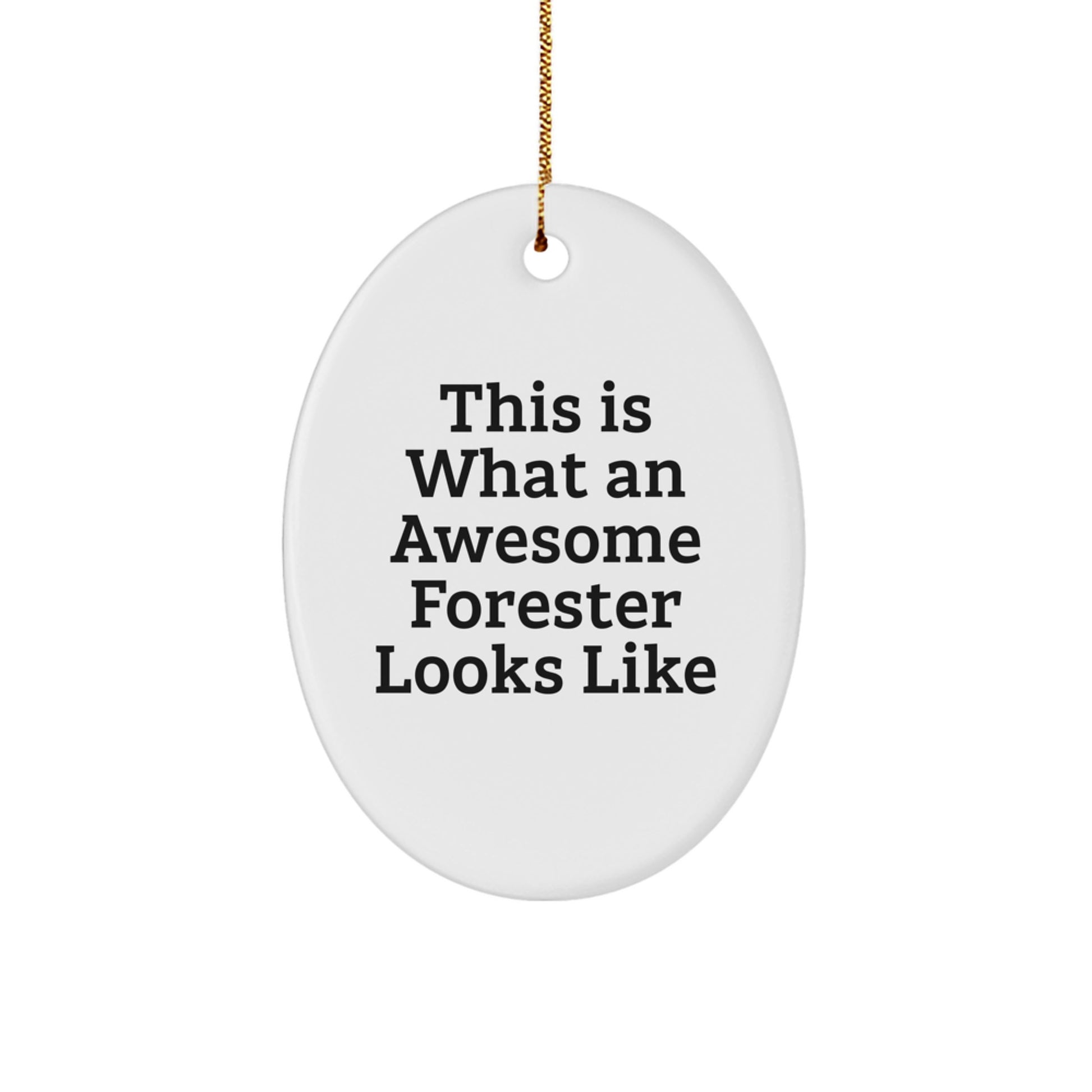 Funny Forester Gifts - This Is What An Awesome Forester Looks Like Oval Ornament, Gifts from Forester Enthusiasts to Friends and Family for Christmas - Image 1