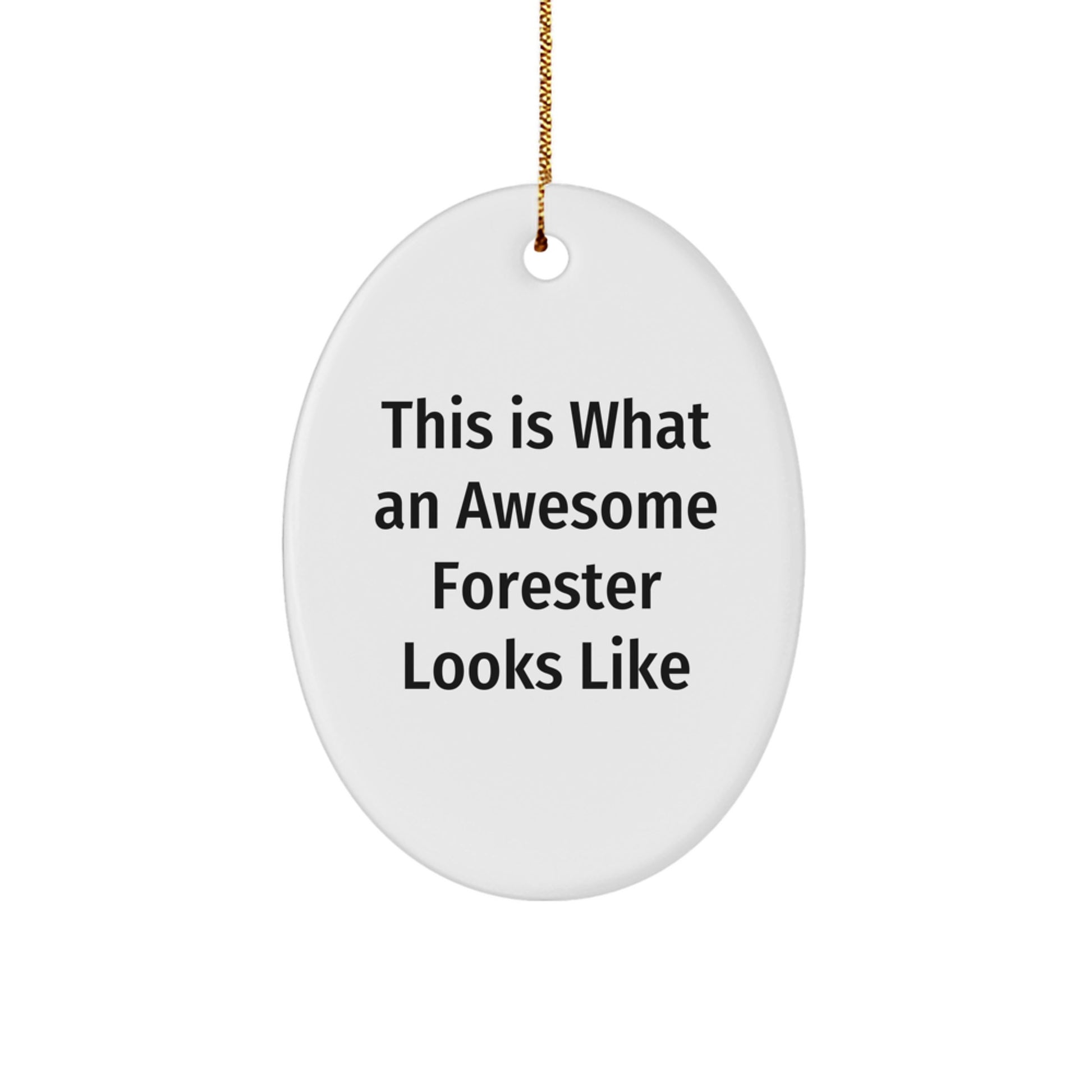 Funny Forester Gifts for Men - This Is What An Awesome Forester Looks Like Oval Ornament, Christmas Unique Gifts from Family, for Forester - Image 1