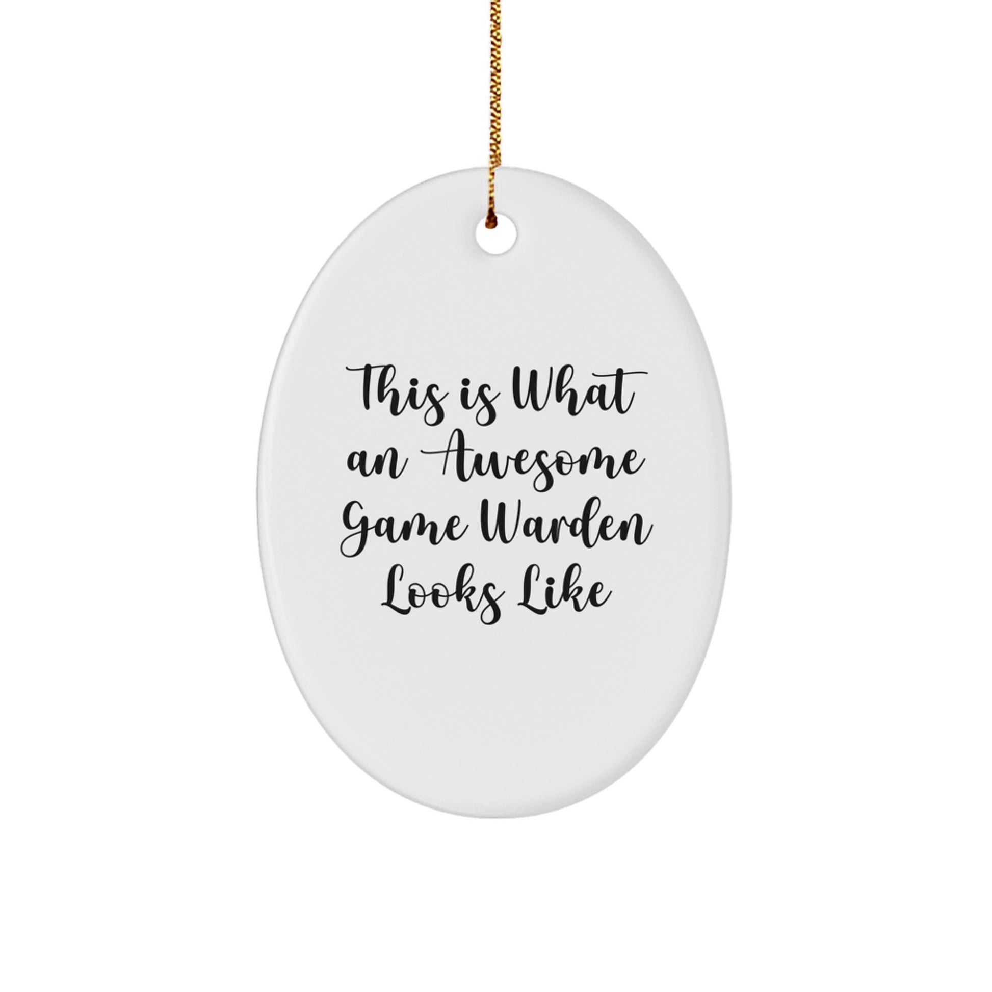 Funny Game Warden Gifts from Family, Friends, or Coworkers - This Is What An Awesome Game Warden Looks Like - Oval Ornament for Christmas - Image 1