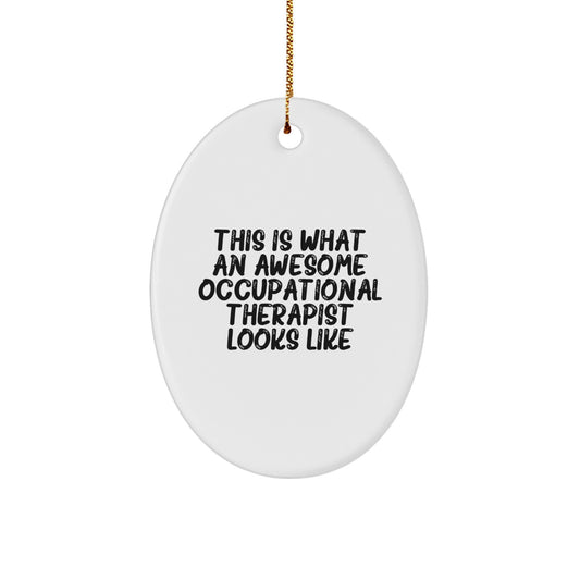 Occupational Therapist Gifts from Friends, Funny Quote Oval Ornament for Christmas Unique Gifts, Gifts for Occupational Therapist - Image 1