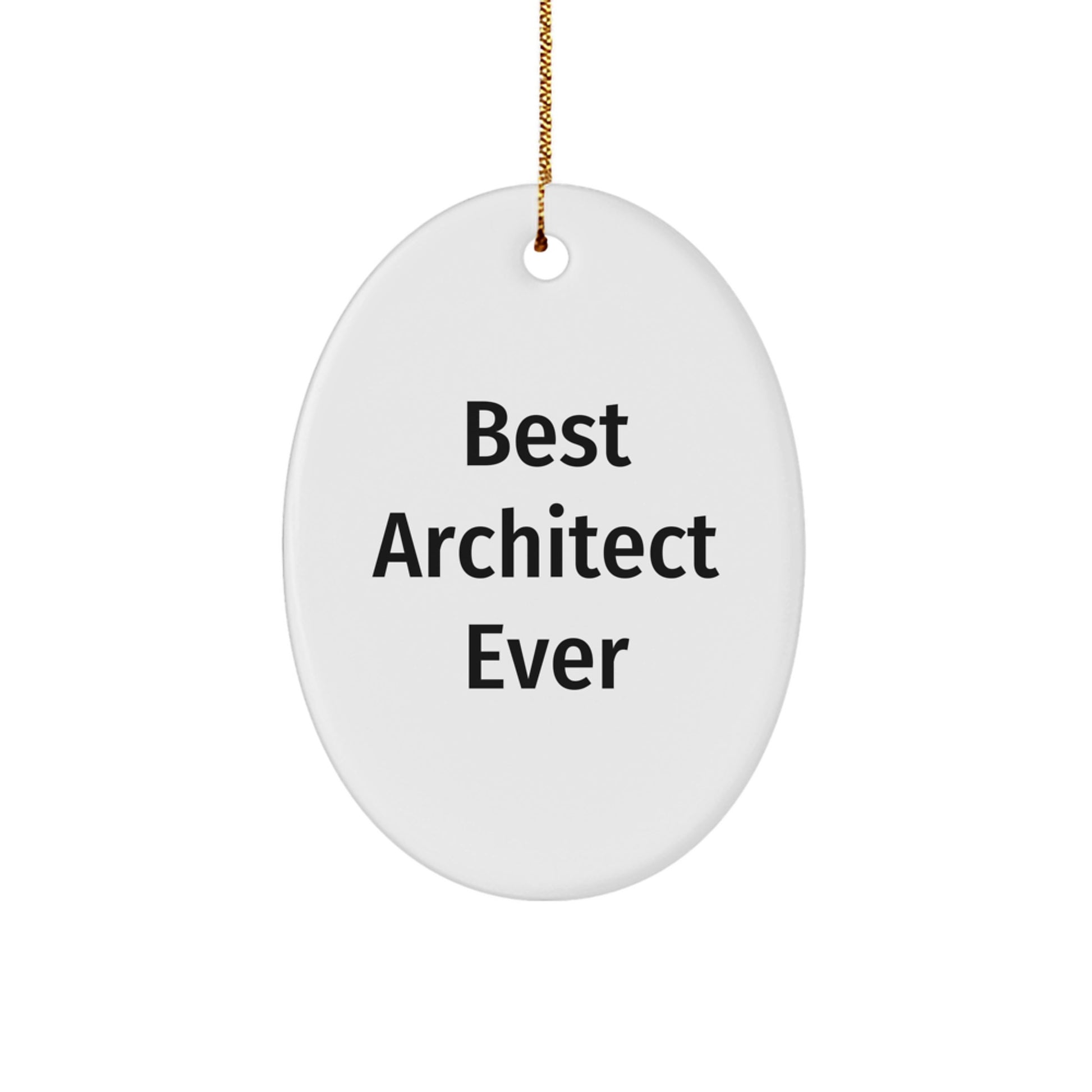Funny Best Architect Ever Oval Ornament Gifts from Friends to Coworkers this Christmas - Image 1