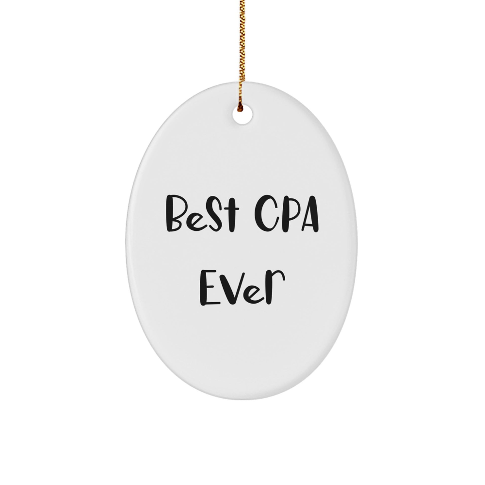 Funny CPA Gifts from Friends - Best Cpa Ever Oval Ornament for Christmas - Image 1