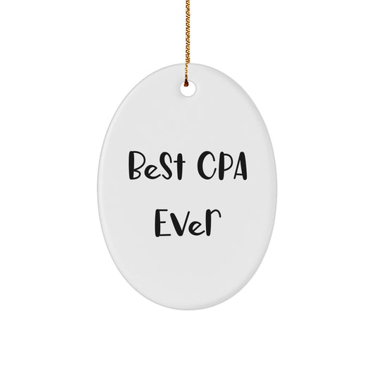 Funny CPA Gifts from Friends - Best Cpa Ever Oval Ornament for Christmas - Image 1
