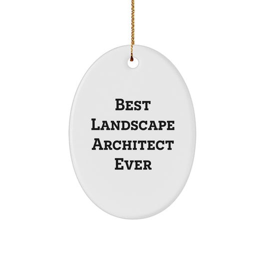 Best Landscape Architect Ever Oval Ornament Gifts from Friends to Family for Christmas - Inspirational Quote - Image 1