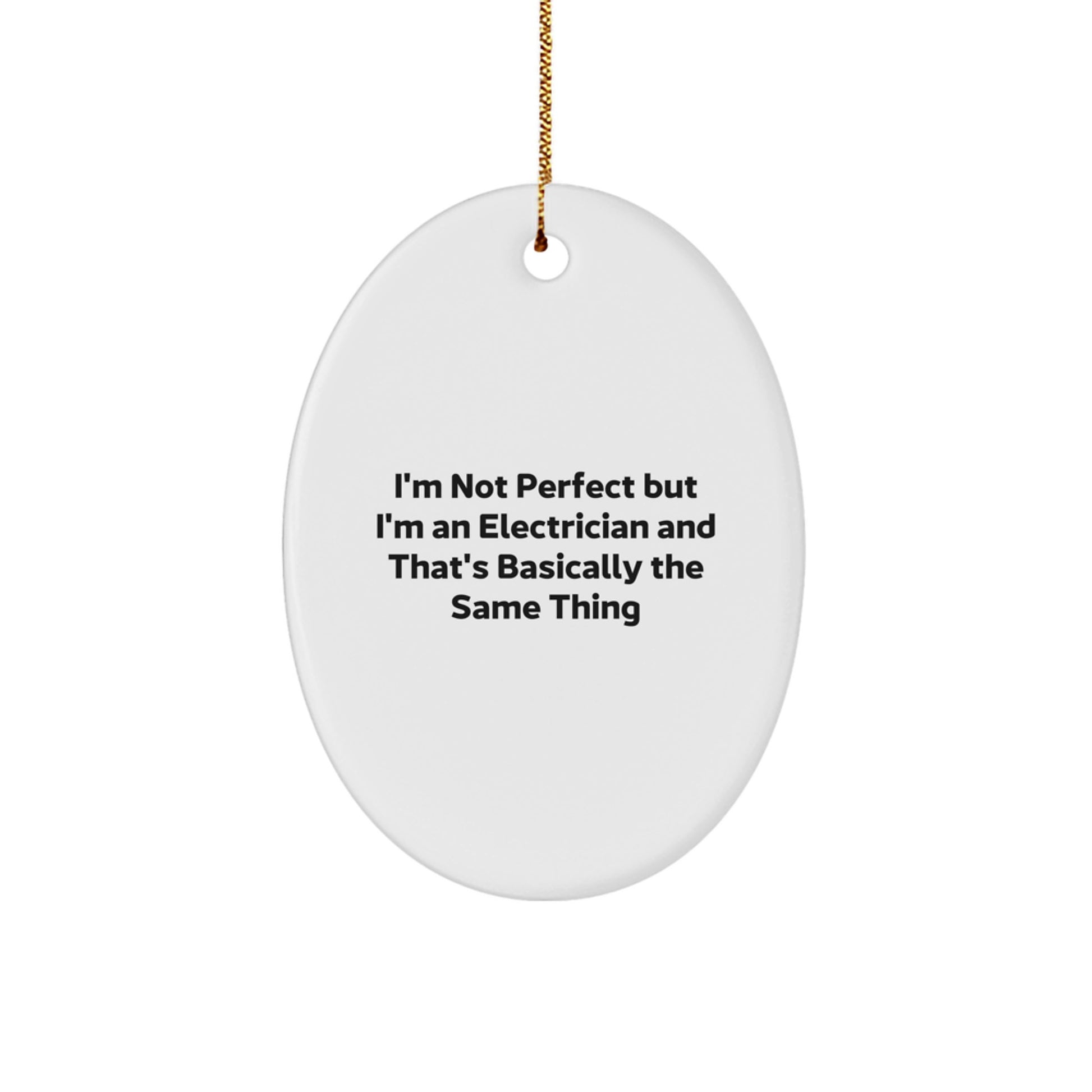 Funny Electrician Oval Ornament Gifts from Friends for Electrician Men Christmas Unique Decoration - Image 1