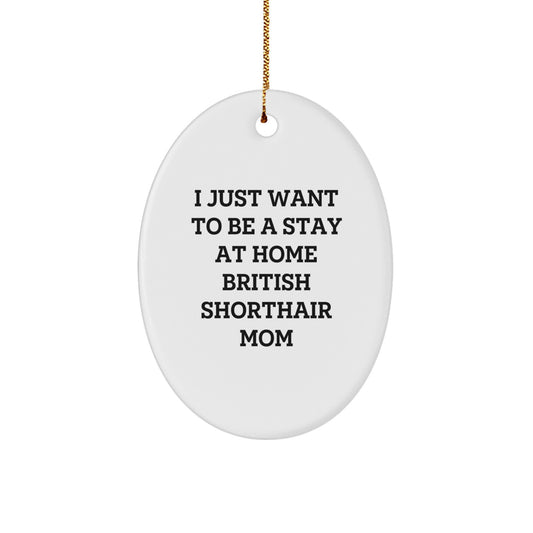 Funny British Shorthair Cat Mom Gifts from Family to British Shorthair Cat, Oval Ornament, Christmas Unique Finds - Image 1