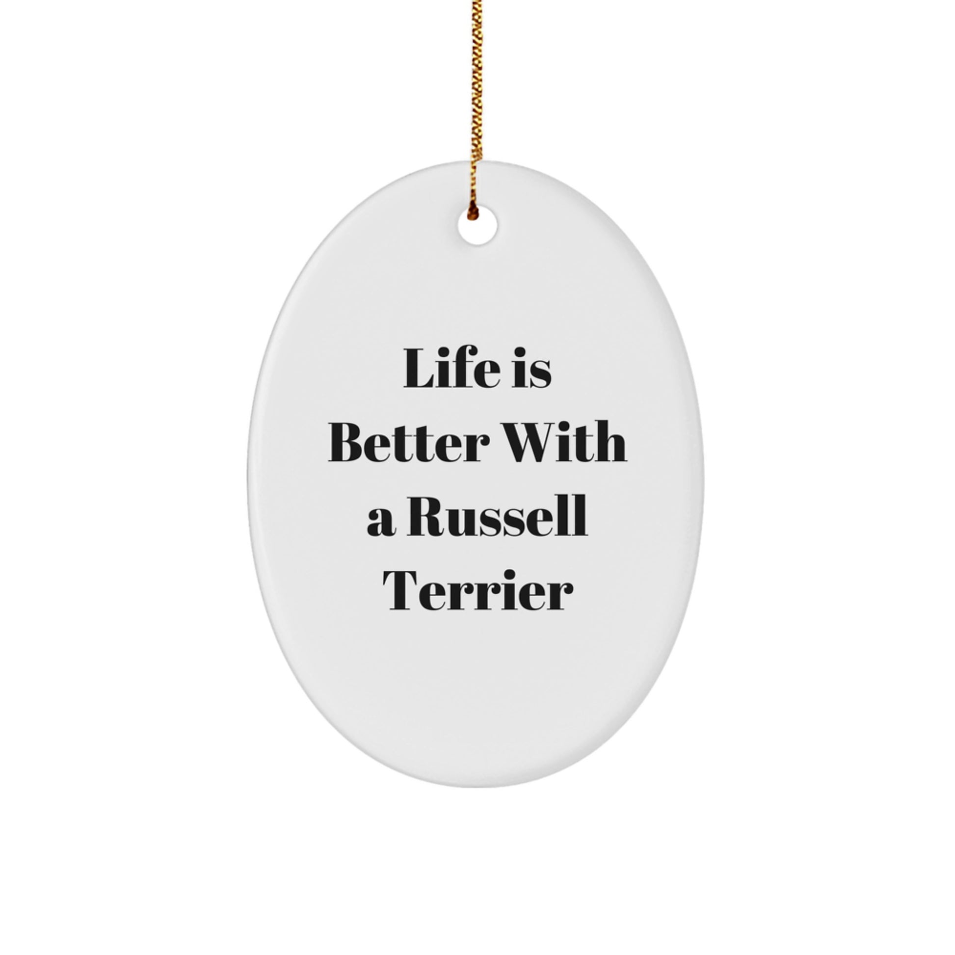 Fun Russell Terrier Dog Oval Ornament Gifts from Family for Christmas - Image 1