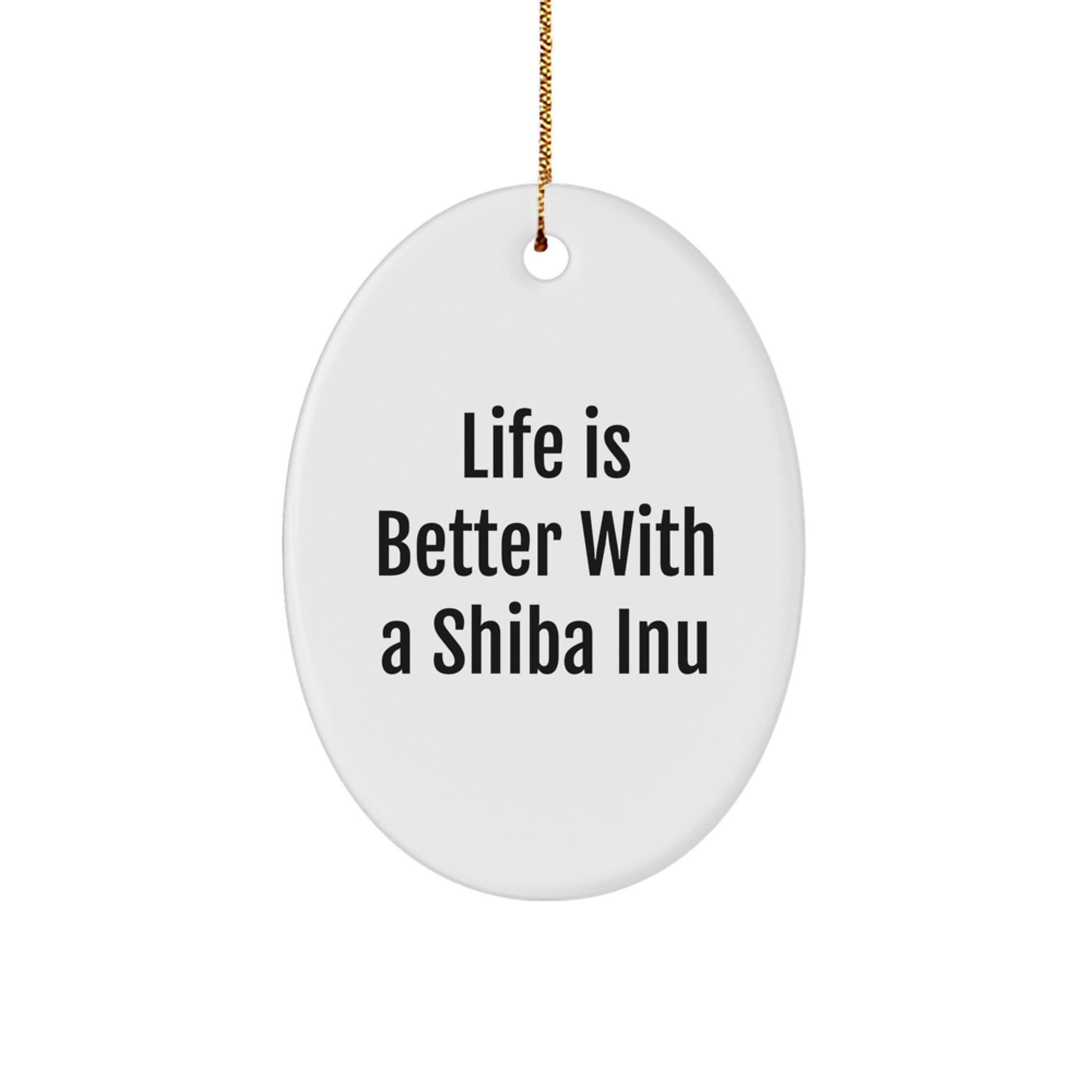 Funny Shiba Inu Dog Oval Ornament Gifts from Family for Men Women Friends Coworkers Christmas Unique Decorations - Image 1