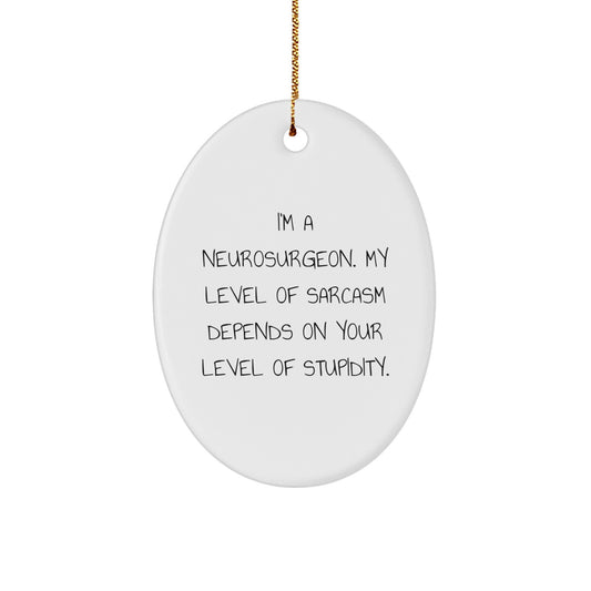Funny Neurosurgeon Oval Ornament Gifts from Friends for Christmas Unique Ornament - Image 1