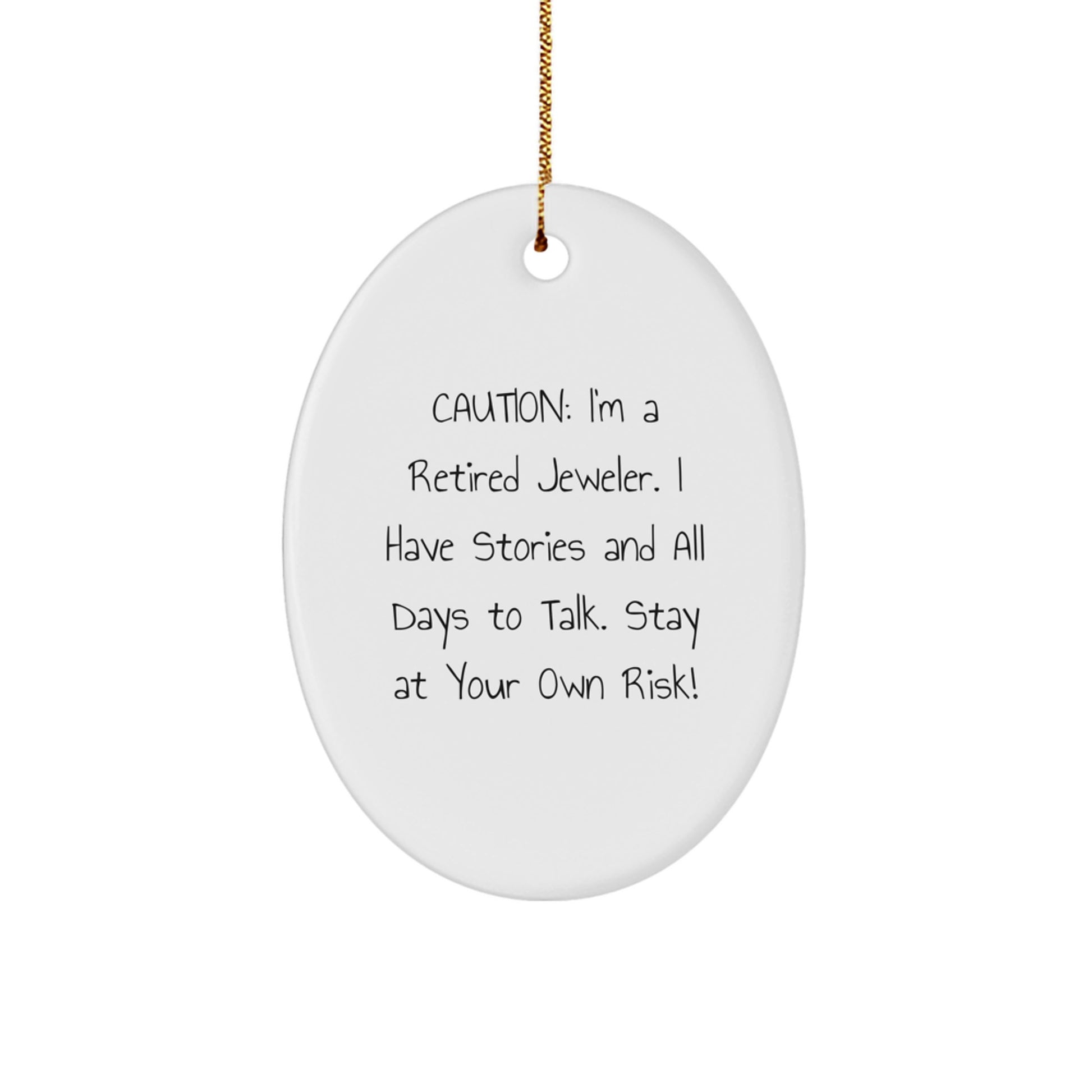 Funny Jeweler Gifts from Family - Oval Ornament, White, Christmas Unique Gifts for Jeweler - Image 1