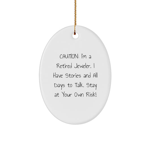Funny Jeweler Gifts from Family - Oval Ornament, White, Christmas Unique Gifts for Jeweler - Image 1