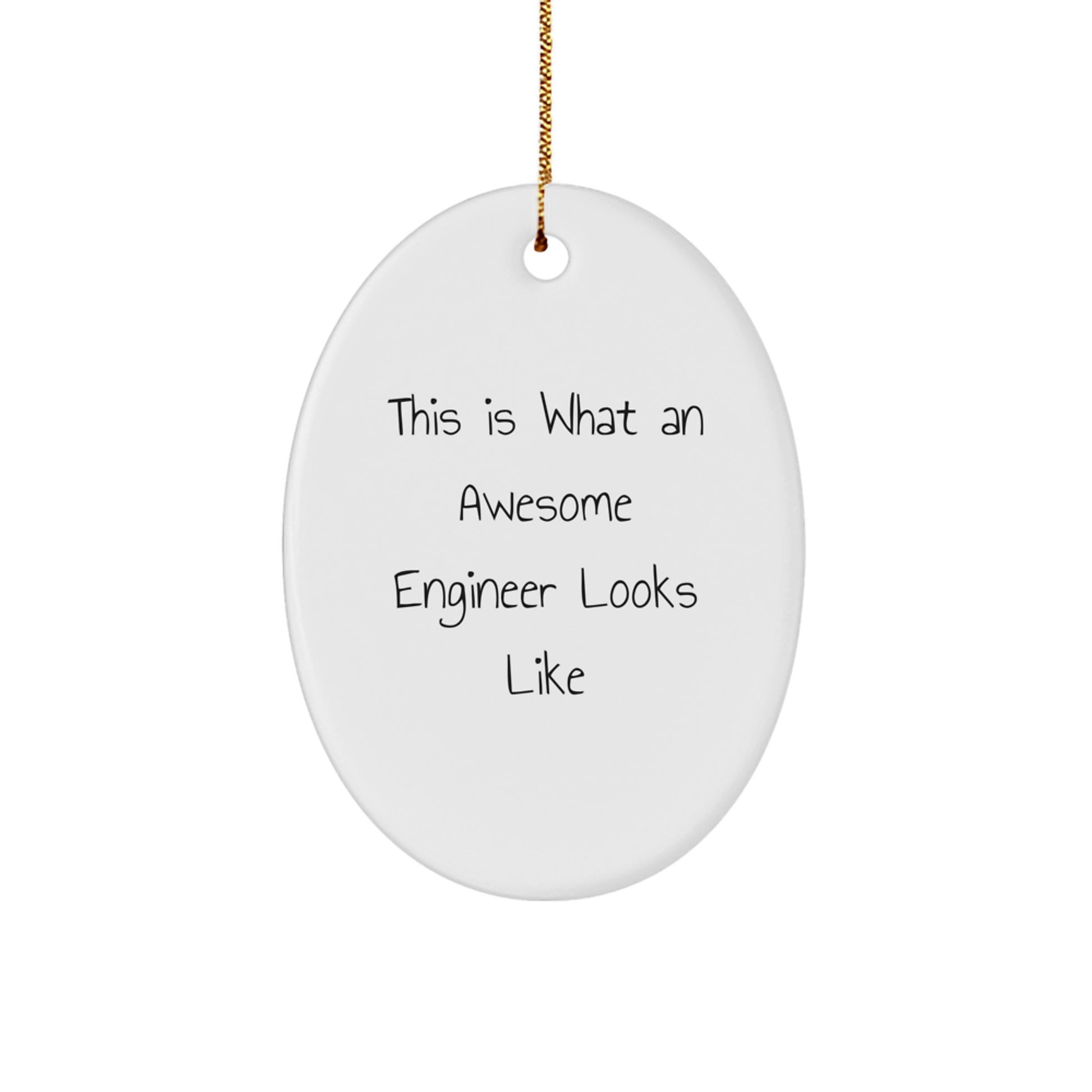 Funny Engineer Gifts from Friends for Christmas Oval Ornament - This Is What An Awesome Engineer Looks Like - Image 1